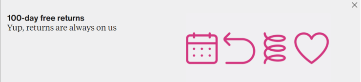 Zalando’s free-return information: Yup, returns are always on us.