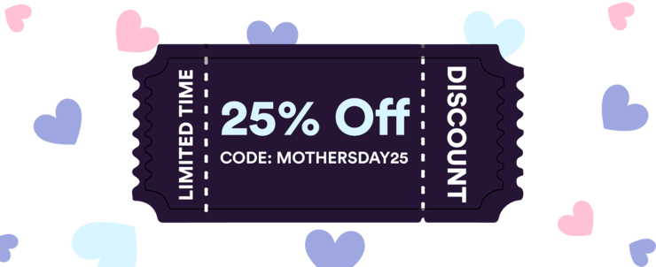 Illustration of a discount coupon for Mother’s Day promotions