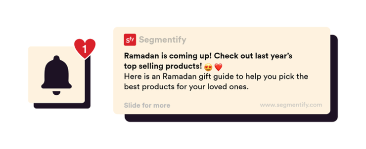 Segmentify bulk push notification to remind customers that Ramadan is approaching